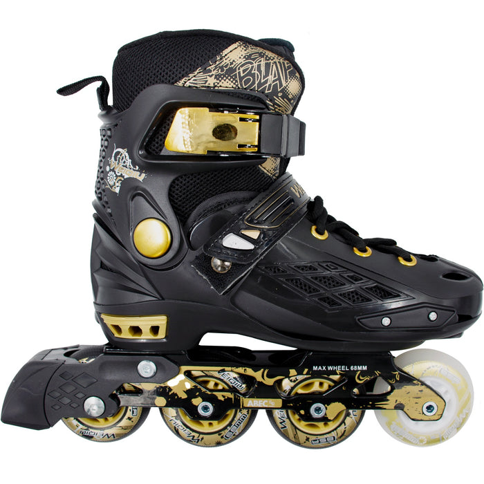 Patines En Linea Profesionales para Adulto Llantas (talla 21-23) Premium Color Gold Led