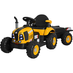 Tractor Eléctrico Montable + Remolque 12v Luces Música Usb