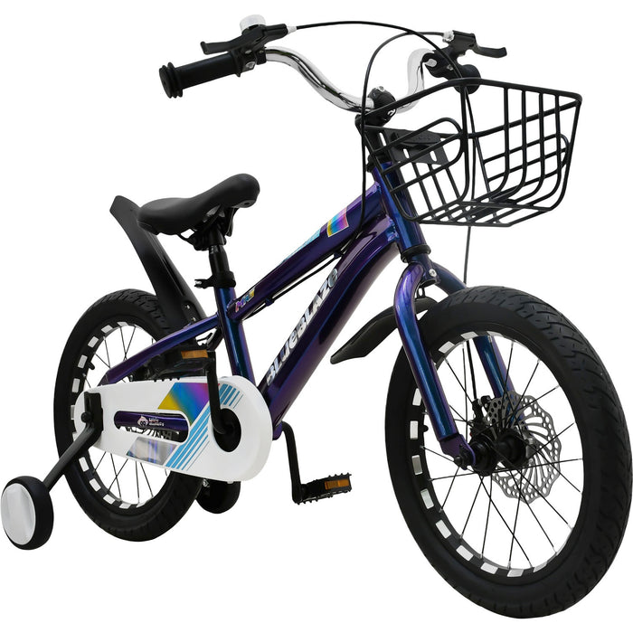 Bicicleta Infantil Niños Azul Rodada 16 Ruedas Entrenamiento Azul Cromo