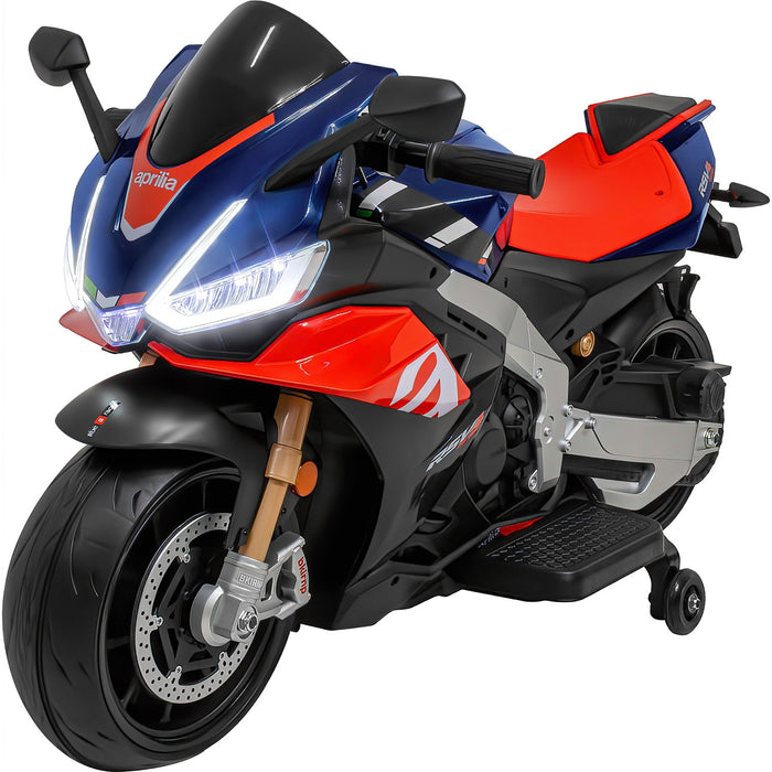 Moto Montable Eléctrica 12v 2 Llantas Apoyo Azul Niño Luz Color Rojo