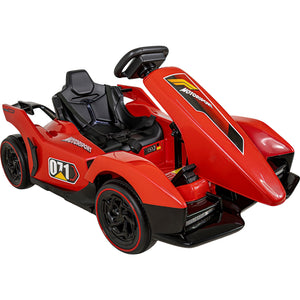 Montable Go Kart 12v Rojo Con Luces Sonido Y Control Remoto