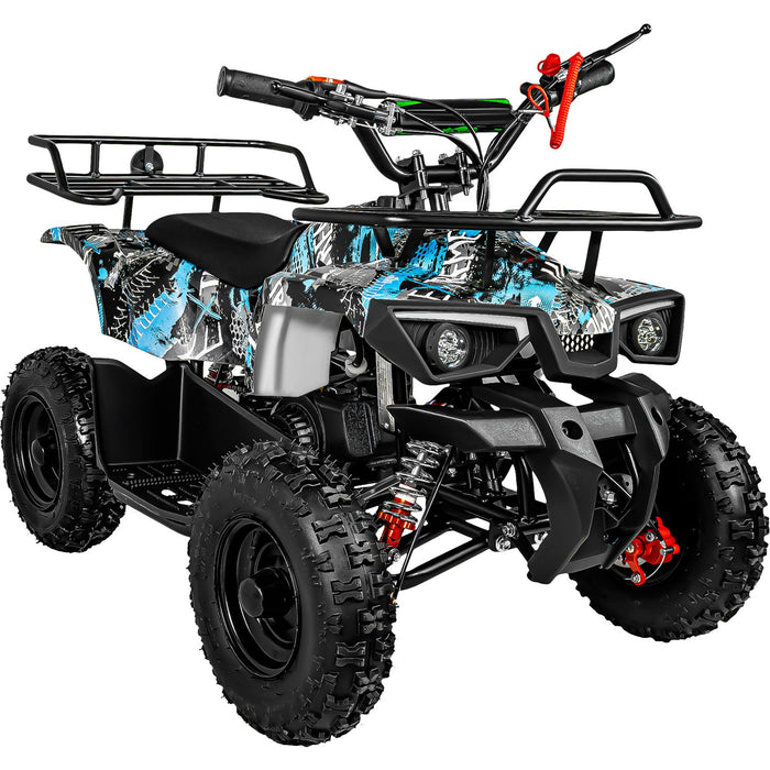Cuatrimoto Montable Motor A Gasolina 49cc Niños 45km/h Color Azul