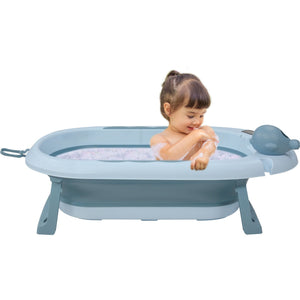 Tina Bañera Bebe Antiderrapante Portátil Plegable Regadera Color Azul