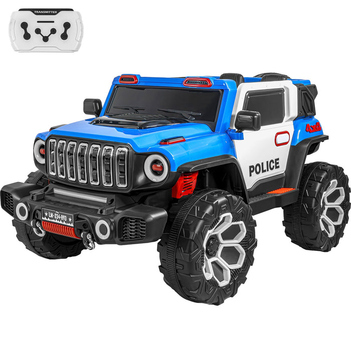 Carro Montable Electrico Control Remoto 4x4 Policia Musica Bluetooth