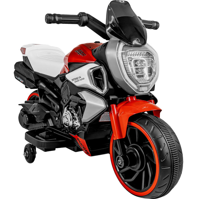 Moto Montable Eléctrica Roja Con Luz Y Claxon Color Rojo