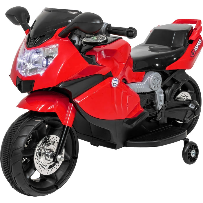 Moto Montable Eléctrica 6v Carrito Niño Música Luz Usb Color Rojo