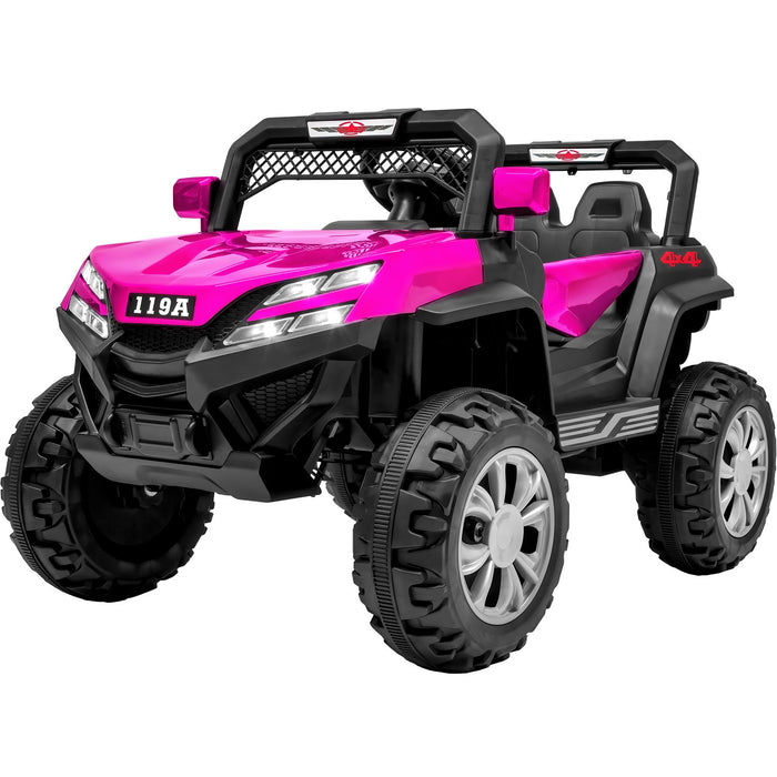 Carro Montable Buggy Electrico Luces Musica Usb Control Color Rosa