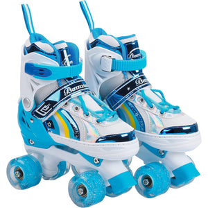 Patines De 4 Ruedas Ajustable Niño Niña Rueda Luces Led