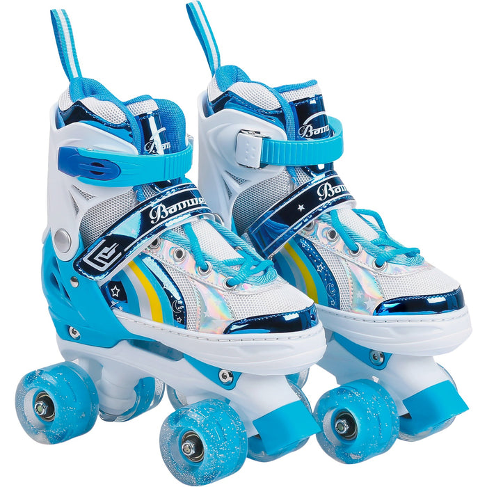 Patines De 4 Ruedas Ajustable Niño Niña Rueda Luces Led