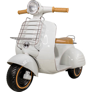 Motocicleta Montable Vintage Motoneta 12 V Luz Led Color Blanca