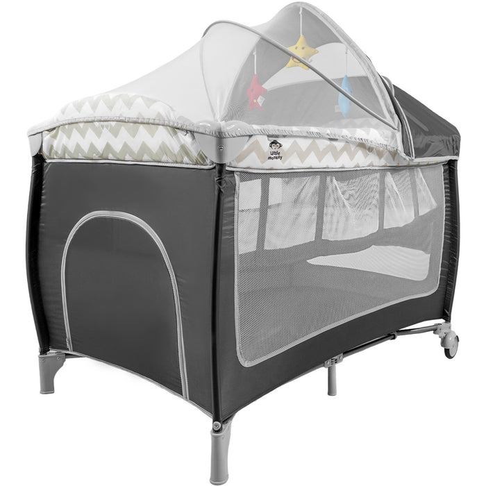 Cuna Bebes Plegable Ruedas Mosquitero Cambiador Juegos