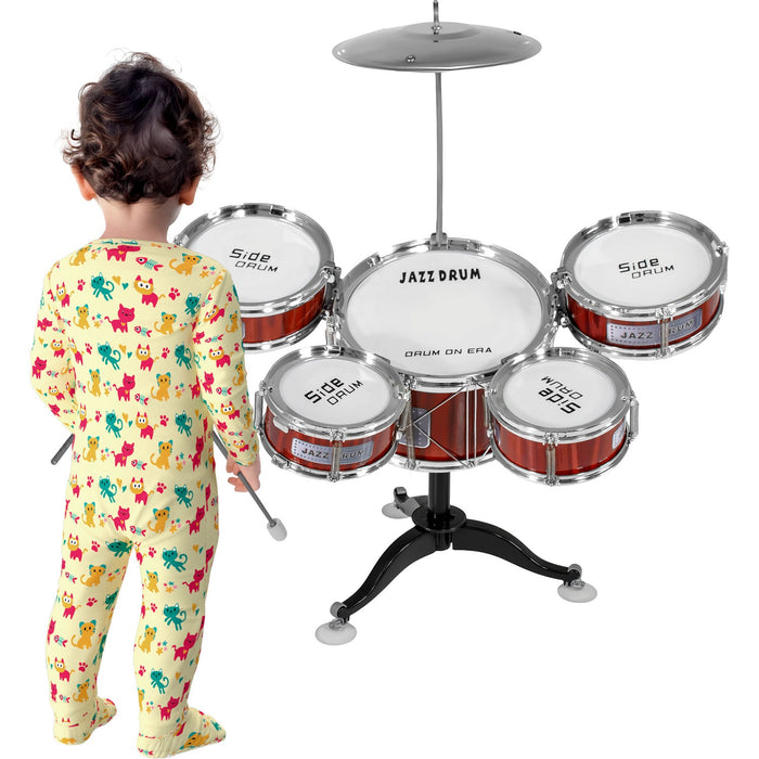 Bateria Musical Juguete Jazz Niños 7 Piezas 5 Tambores