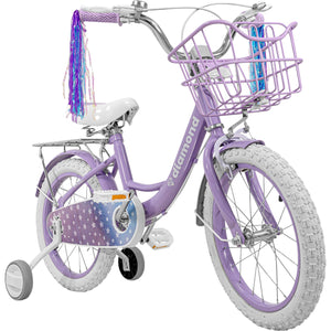 Bicicleta Infantil Morada Niña Rodada 16 Con Canasta Color Morado