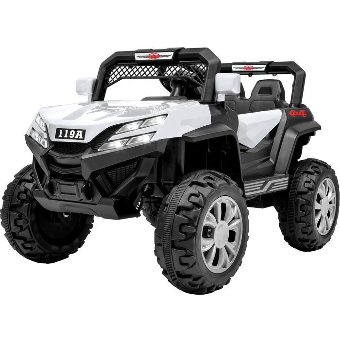 Montable Buggy Luces Sonido Musica Mp3 Carrito Electrico 12v Blanco