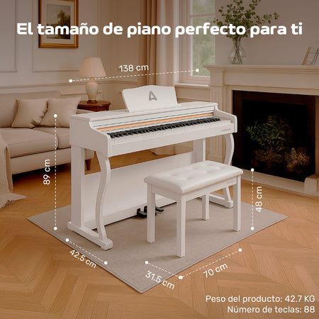 Piano Teclado Electrico 88 Teclas Digital 15v 3a 900 Ritmos