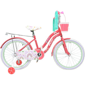 Bicicleta Niña Rosa R 20 Infantil Canastilla Llantitas Little Monkey