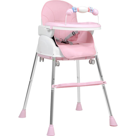 Silla Alta Periquera 3 En 1 Bebe Ajustable Comer Rosa