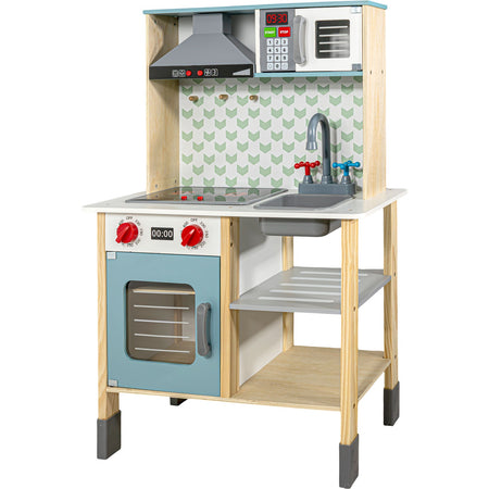 Cocinita Juguete Niña Madera 23pz Luz Sonido Pizarron