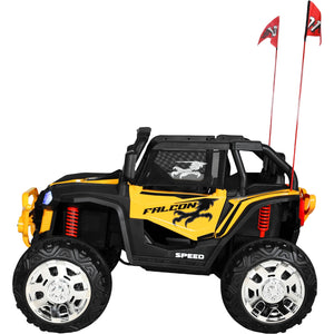 Montable Buggy 24v Con Llanta Grande Luces Sonido Para Niños Color Amarilllo