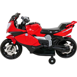 Moto Montable Eléctrica 6v Carrito Niño Música Luz Usb Color Rojo