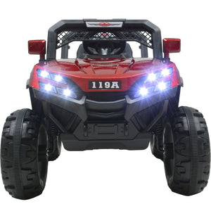 Montable Buggy Luces Sonido Musica Mp3 Carrito Electrico 12v Rojo