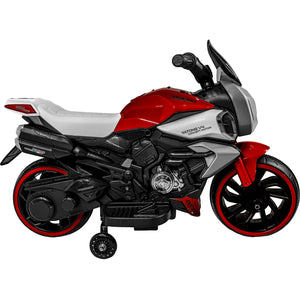 Moto Montable Eléctrica Roja Con Luz Y Claxon Color Rojo