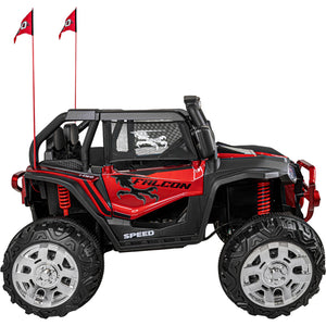 Montable Buggy 24v Con Llanta Grande Luces Sonido Para Niños Rojo