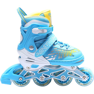 Patines En Linea Niño Ajustable Ruedas Led + Protecciones