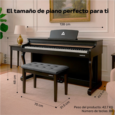 Piano Digital 88 Teclas Teclado Electrico 15v 3a 900 Ritmos