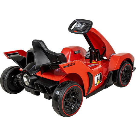 Montable Go Kart 12v Rojo Con Luces Sonido Y Control Remoto