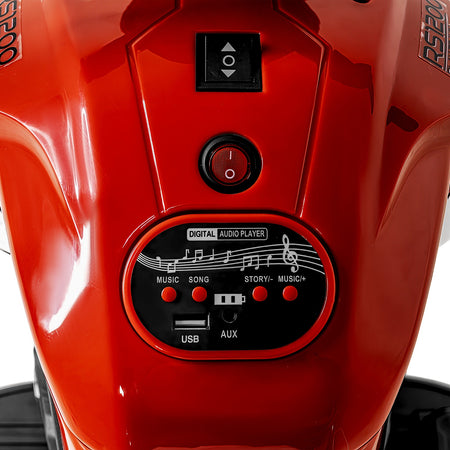 Moto Montable Eléctrica Roja Con Luz Y Claxon Color Rojo