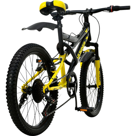 Bicicleta Montaña Infantil Niños R20 7 Vel Doble Suspension Color Amarillo