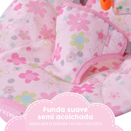 Bouncer Rosa Silla Mecedora para bebé Vibradora Bebe Con Juguetes Portatil