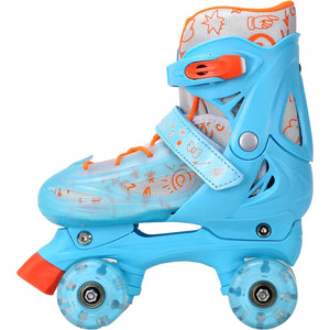 Patines De 4 Ruedas Ajustable Niño Niña Rueda Led 18-23 Cm