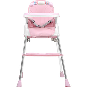 Silla Alta Periquera 3 En 1 Bebe Ajustable Comer Rosa