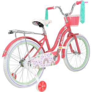 Bicicleta Niña Rosa R 20 Infantil Canastilla Llantitas Little Monkey