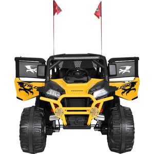 Montable Buggy 24v Con Llanta Grande Luces Sonido Para Niños Color Amarilllo