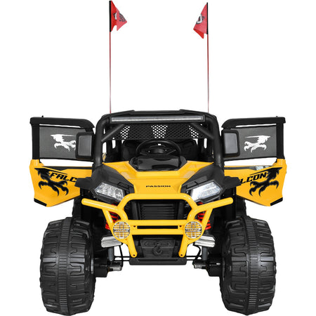 Montable Buggy 24v Con Llanta Grande Luces Sonido Para Niños Color Amarilllo