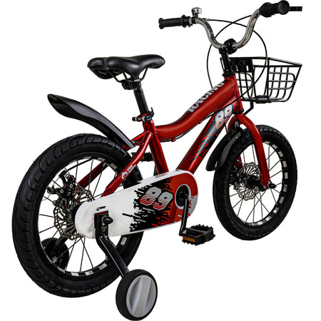 Bicicleta Infantil Roja Niños Rodada 16 Con Canasta Racing Color Roja