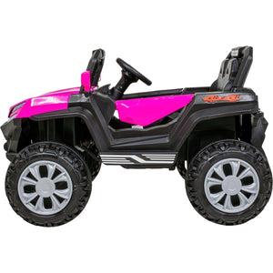 Carro Montable Buggy Electrico Luces Musica Usb Control Color Rosa