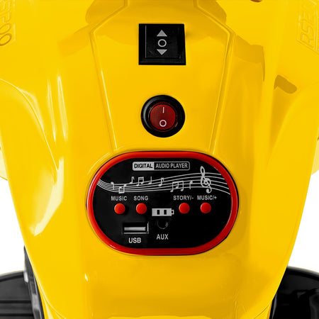 Moto Montable Eléctrica Amarilla Con Luz Y Claxon