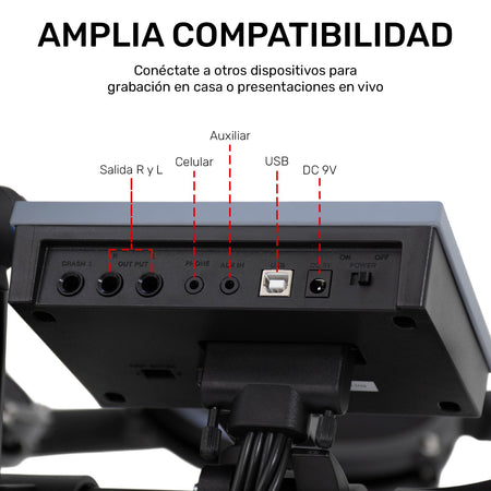 Bateria Electrica Electronica Digital Set 9 Piezas Pedales