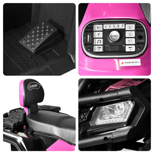 Montable Cuatrimoto Electrica Usb Bluetooth Radio 2 Vel 12v Color Rosa
