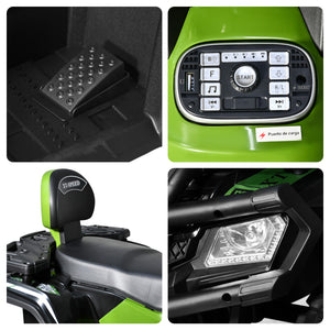 Montable Cuatrimoto Electrica Usb Bluetooth Radio 2 Vel 12v Color Verde
