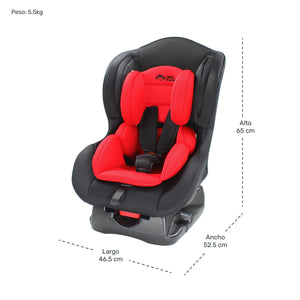 Autoasiento Rojo Bebe 3 Ajustes Arnes 5 Puntos Seguridad