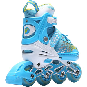 Patines En Linea Niño Ajustable Ruedas Led + Protecciones