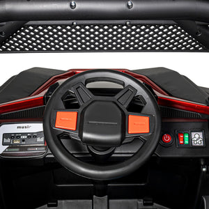 Montable Buggy 24v Con Llanta Grande Luces Sonido Para Niños Rojo