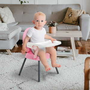 Silla Periquera Alta Bebe Plegable 3 En 1 Bandeja Ajustable
