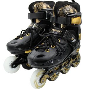 Patines En Linea Profesionales para Adulto Llantas (talla 21-23) Premium Color Gold Led
