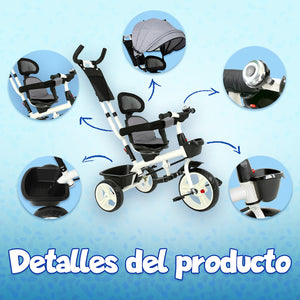 Triciclo Bicicleta Carriola Paseo Bebes 2-6 Años Asiento 360